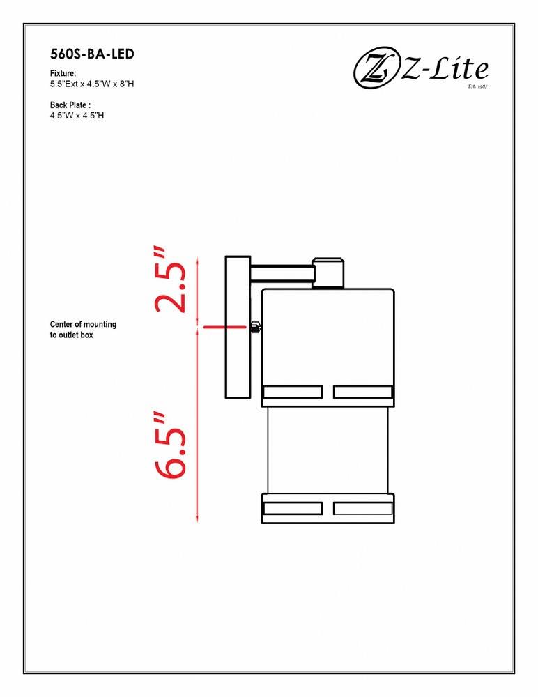 Z-Lite 560S-BK-LED Luminata Outdoor Wall Light, Black