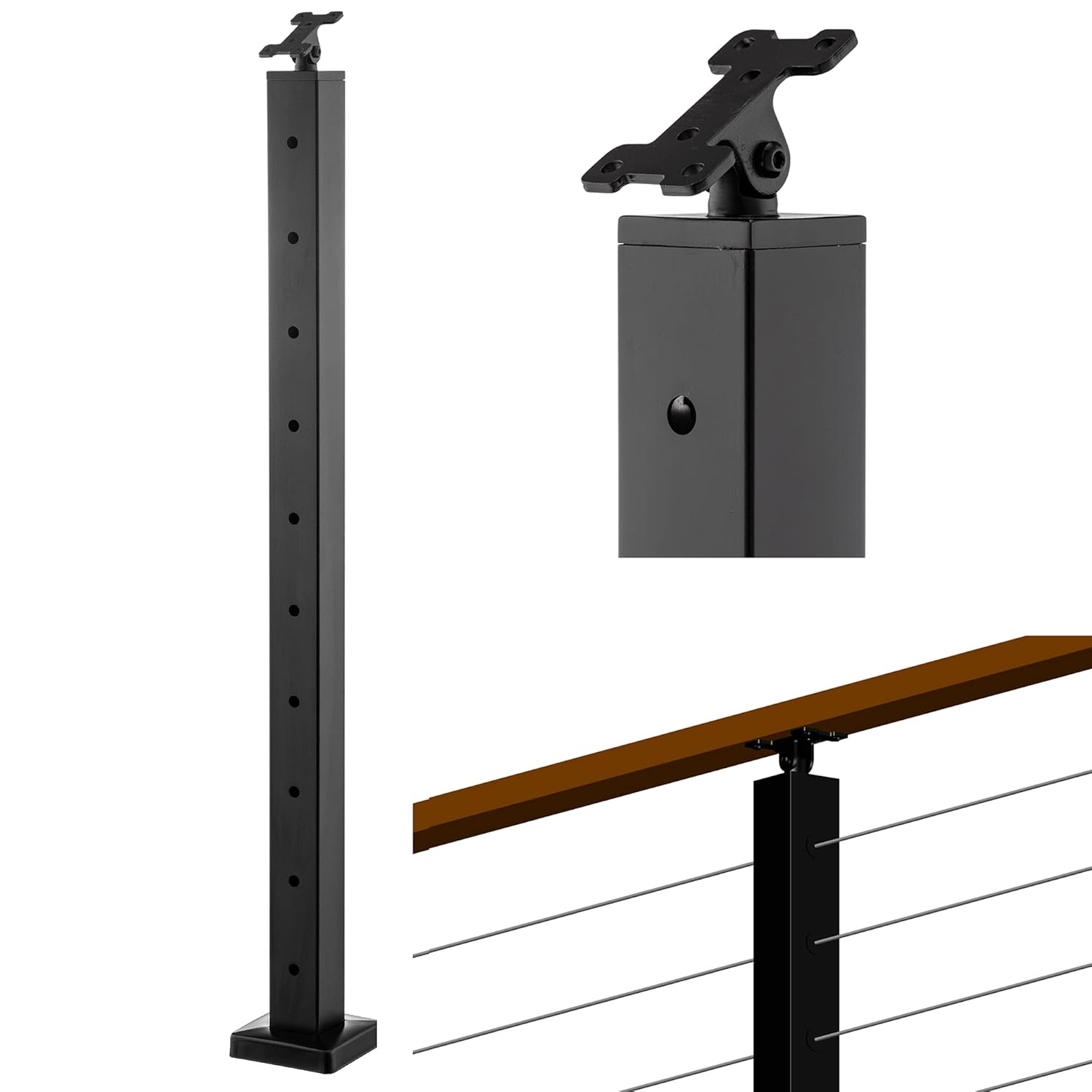 Senmit Cable Railing Post with Angle Adjustable Bracket- 36