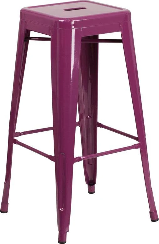 Ergode 30&& High Backless Purple Indoor-Outdoor Barstool