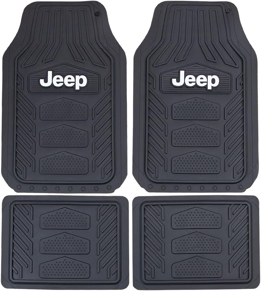 Jeep Weatherpro 4 Piece Floor Mats Set, Floor Mats by Plasticolor (001668R01) , Black