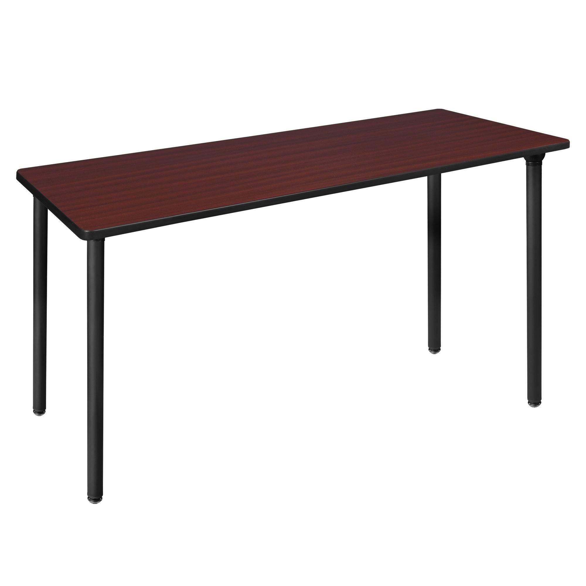 Regency 66x22 x 24x22 Kee Folding Training Table- Mahogany/ Black