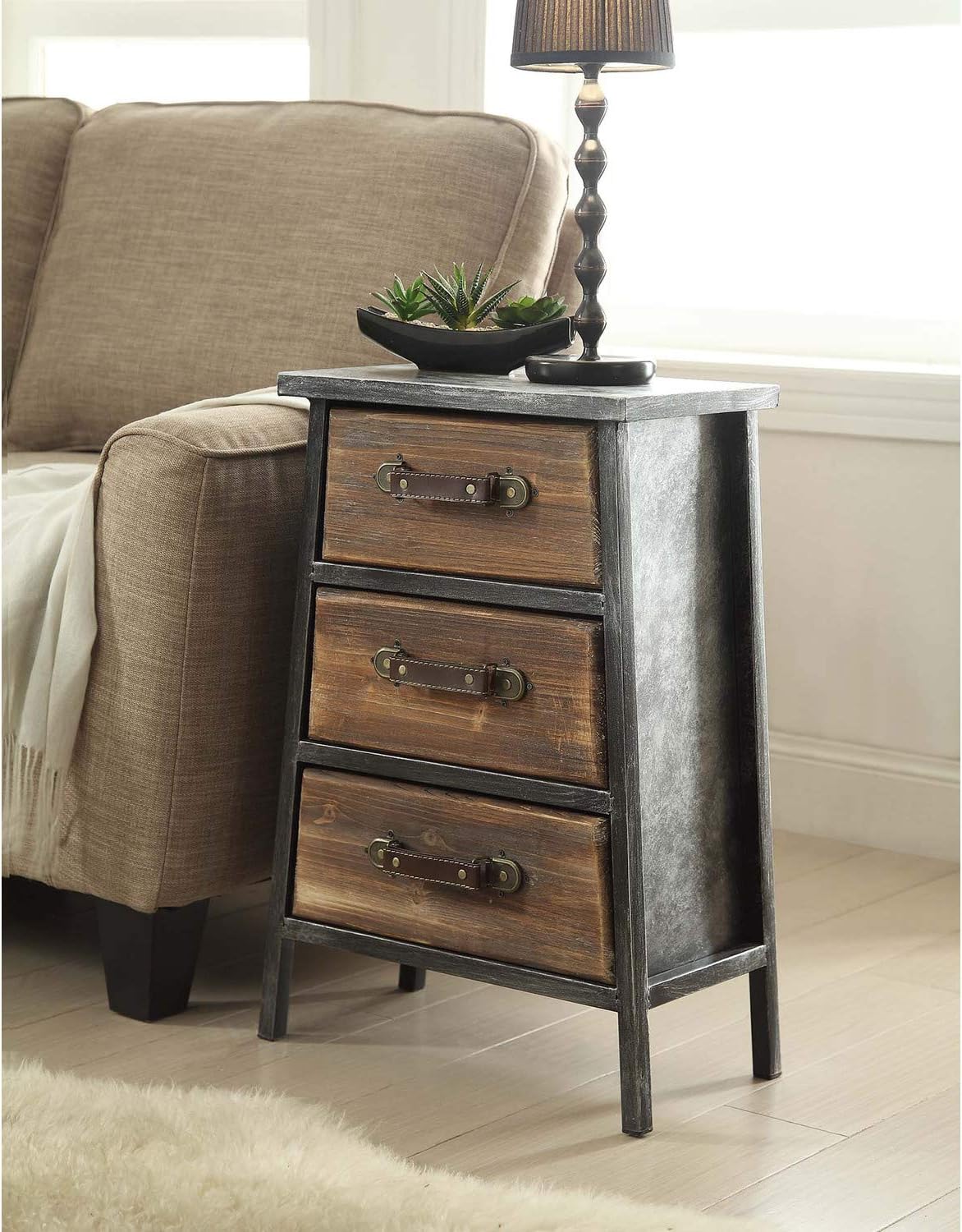 4D Concepts Urban DRAWER, Black/Grey/Natural distressed wood