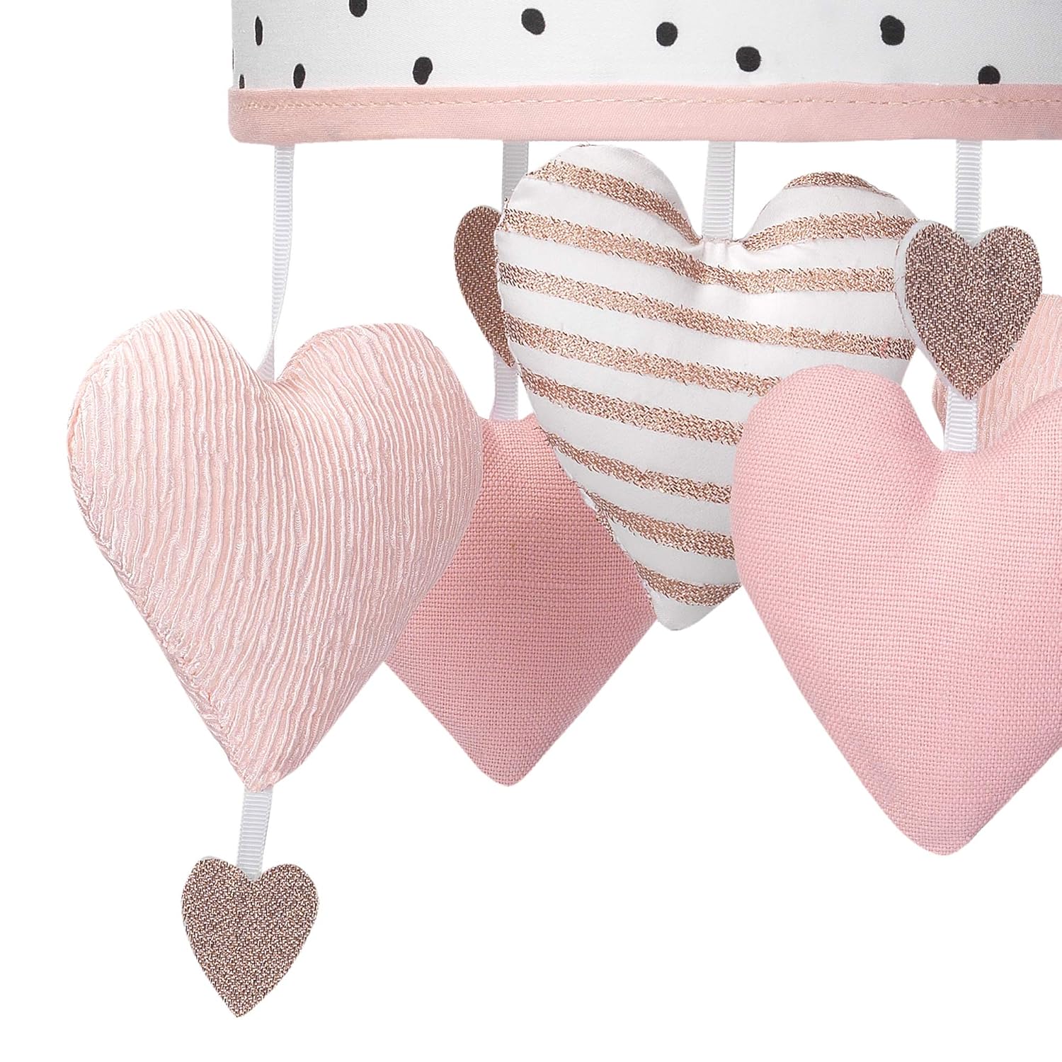 Lambs & Ivy Signature Heart to Heart Pink/White Musical Baby Crib Mobile Pack of 2