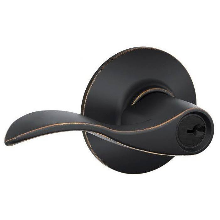 Schlage F51ACC716 Accent Keyed Entry Lever, Aged Bronze