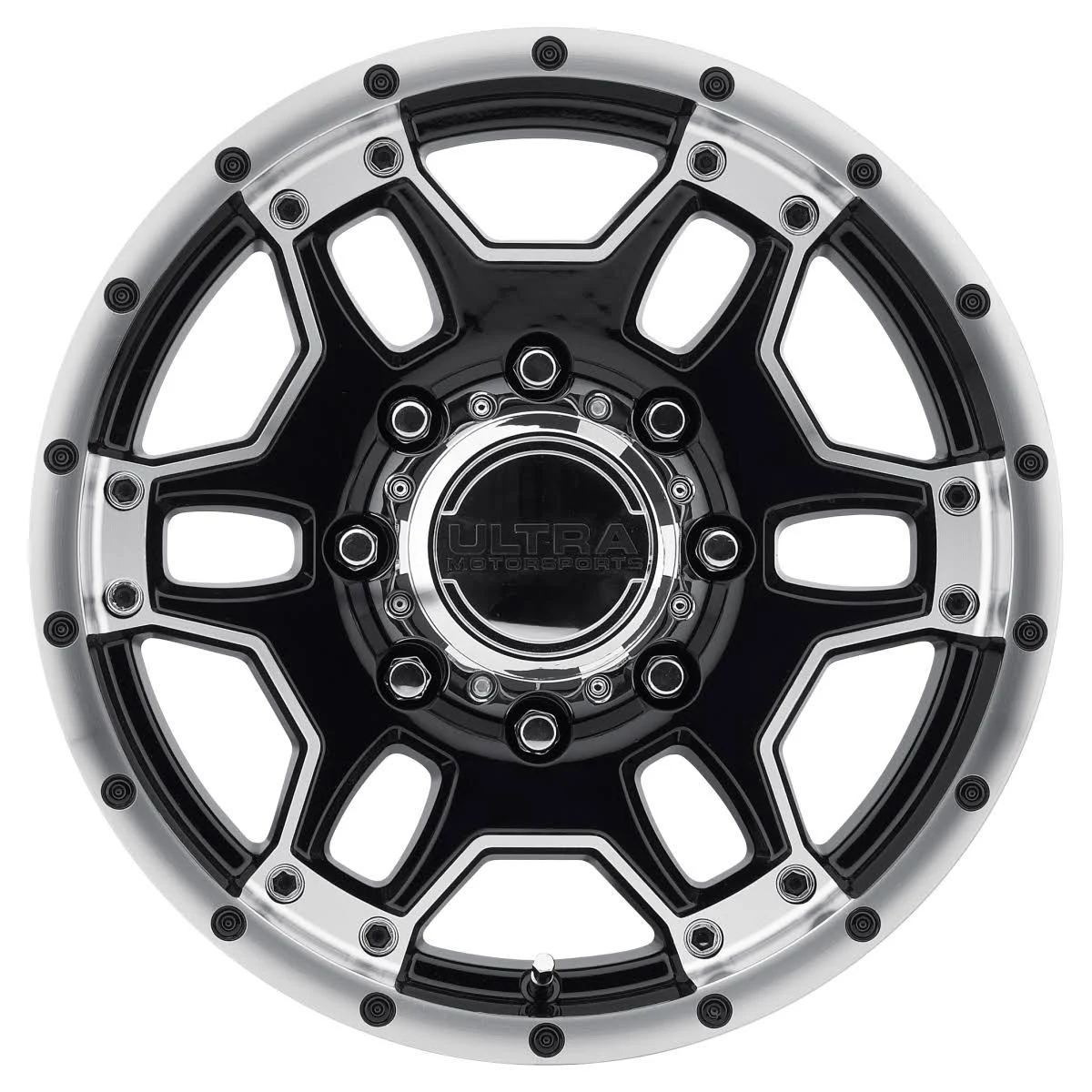 Ultra Motorsports Wheels 178b MONGOOSE. 16 inch Black Rims