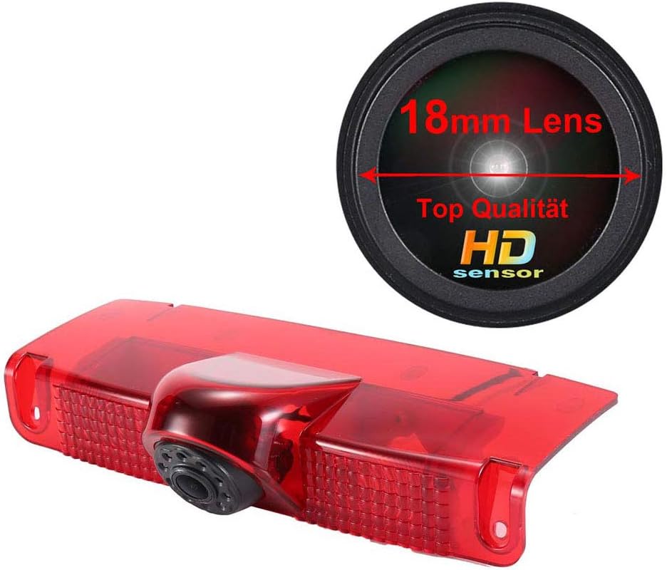 Navinio New Version Car Third Roof Top Mount Brake Lamp Camera Brake Light Rear View Backup Camera for Chevrolet Express GMC Savana Vans Exporer Vans Cargo Reverse Parking vehichle Camera