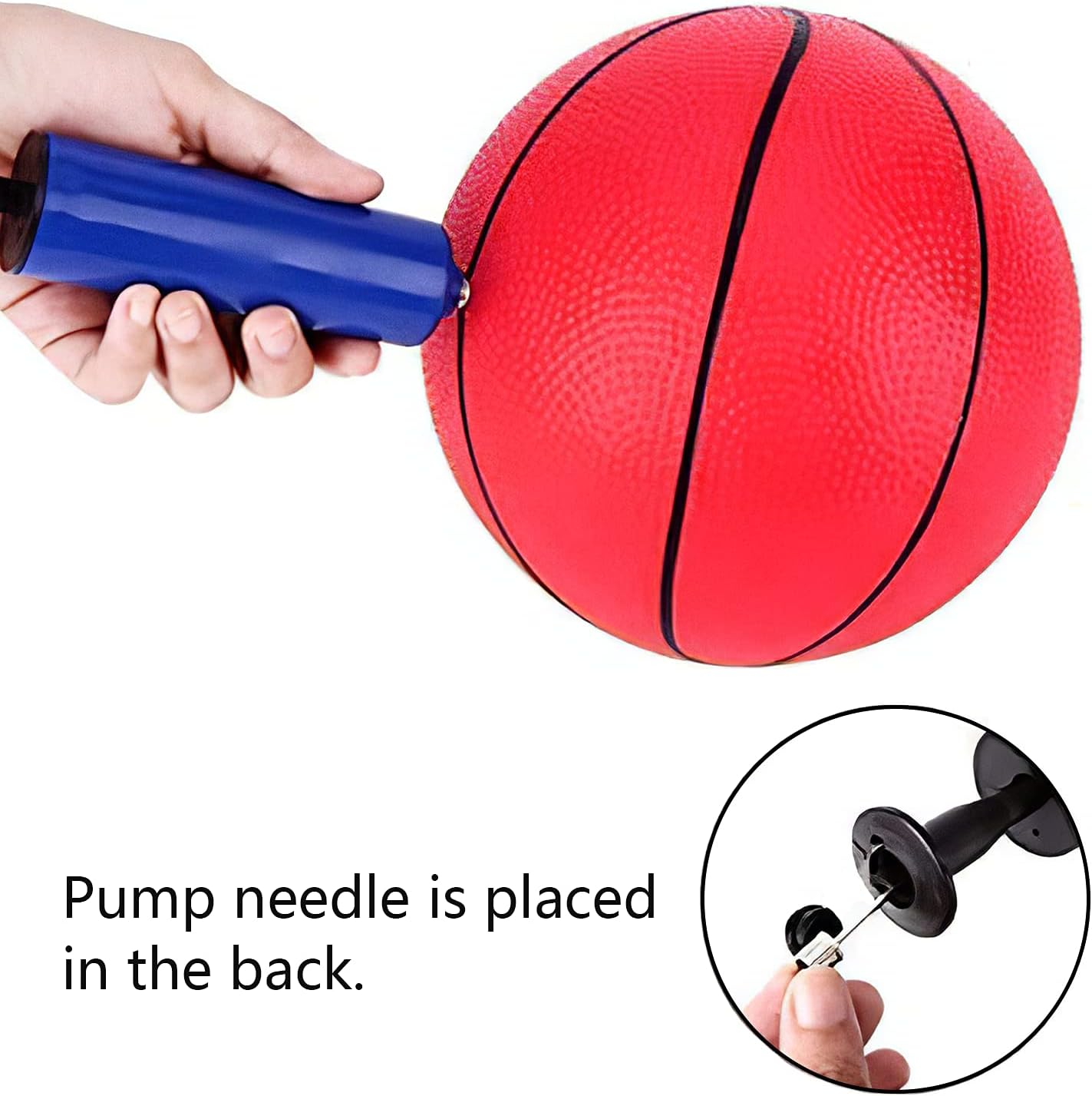 Trampoline Basketball Hoop with Pump and 2 Mini Ball Sturdy for Dunk Easy to Assemble Fit for Straight Pole or Curved Pole Pack of 2