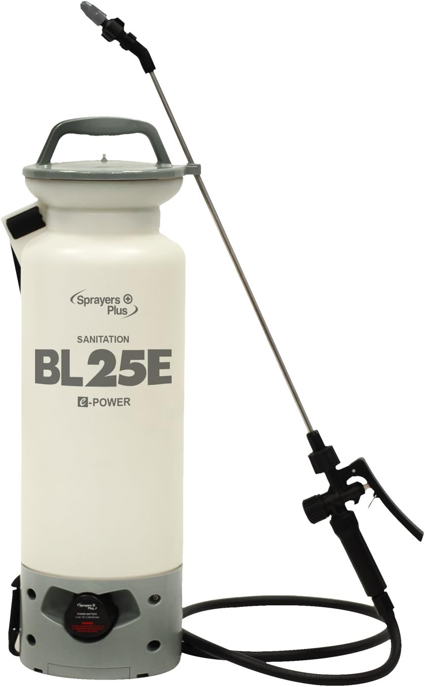 BL25E Battery Sprayer - 12V Lithium-ion, Sanitation, Bleach & Carpet Cleaning, 2 Gallon