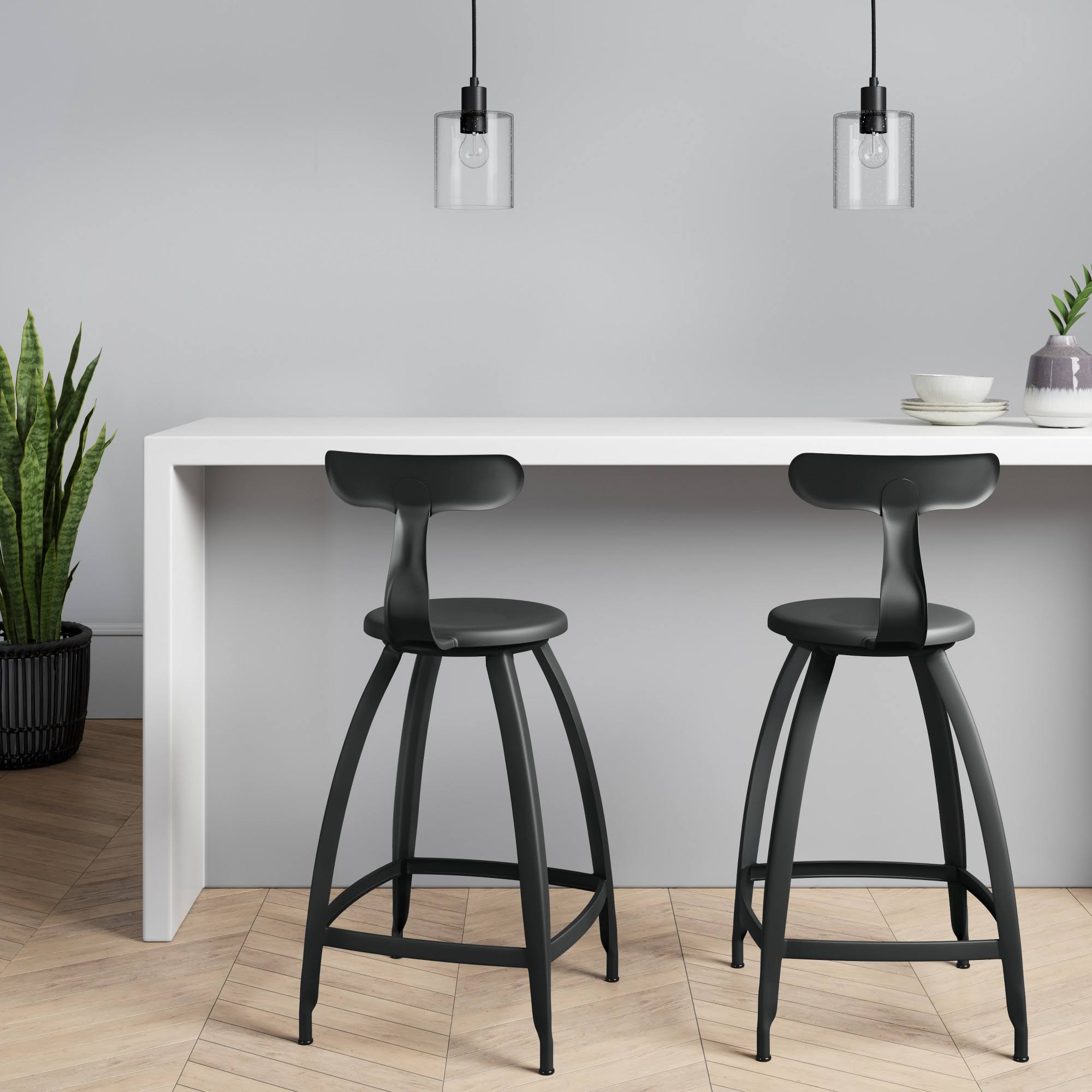 Seidler Architect Industrial Counter Height Barstool Black - Project 62