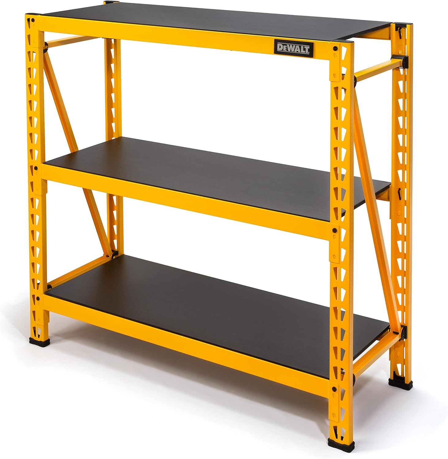 Dewalt 4-Foot Tall, 3 Shelf Steel Wire Deck Industrial Storage Rack, Adjustable for Custom Workshop/Garage Storage Solutions, Total Capacity: 4,500 lbs.