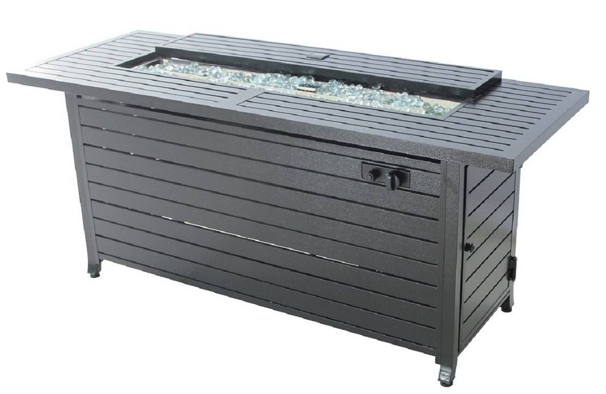 Legacy HEATING 50,000 BTU Rectangular Fire Pit Table, Hammered Black