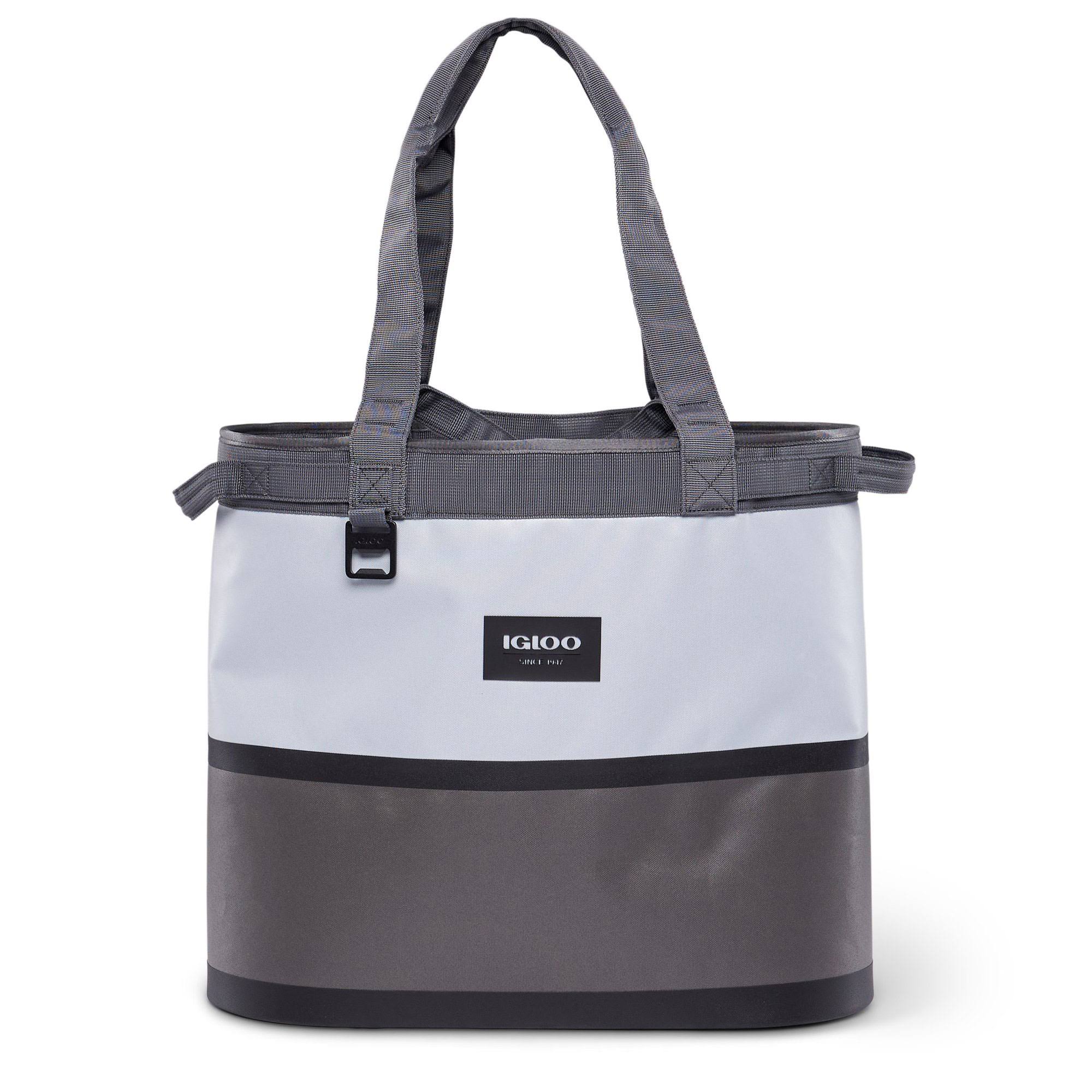 Igloo Reactor Portable 56 Can Soft Sided Insulated Cinch Cooler Tote Bag, Gray