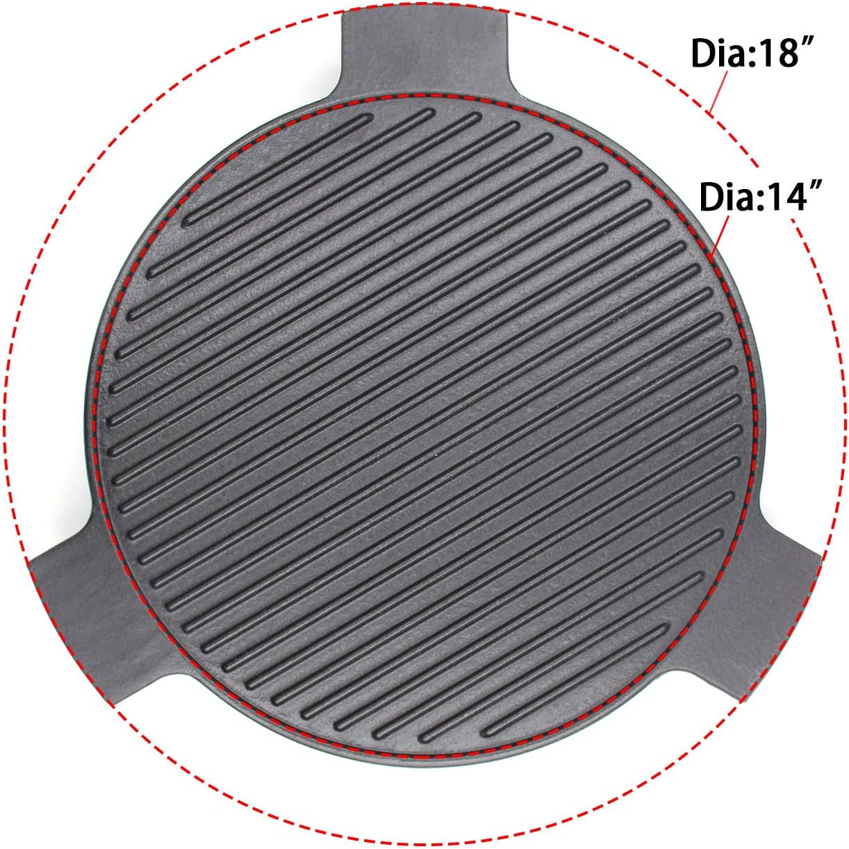 Hongso Cast Iron Plate Setter for Large Big Green Egg Grill and Other 18