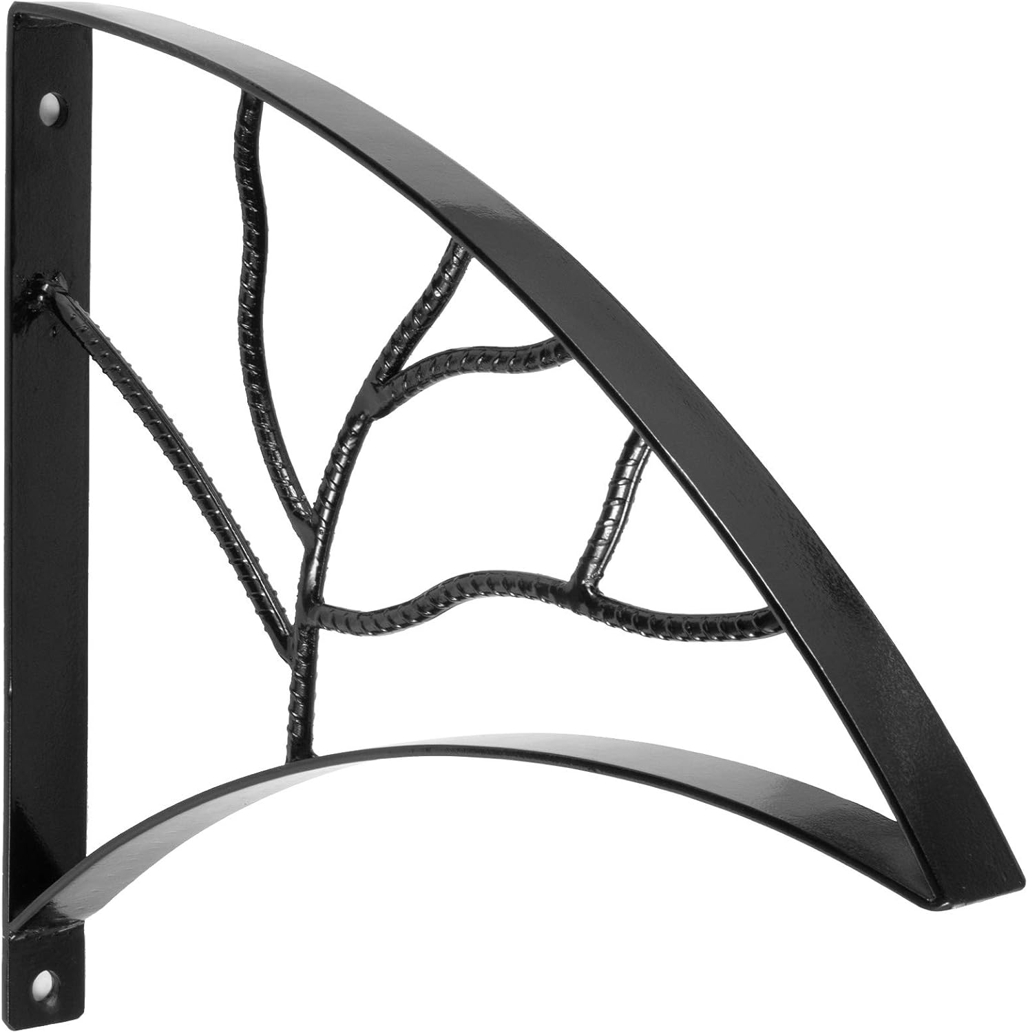 Happybuy Wrought Iron Handrail Wall Mounted Hand Railing, Black Pack of 2