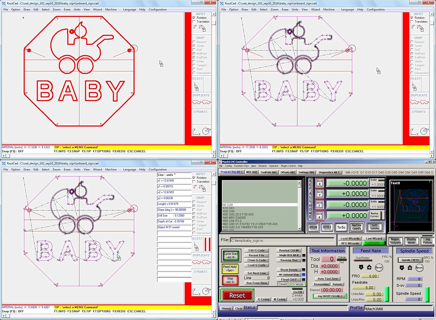 CAD-CAM CNC Mill 4 Axis Software for Mach 3-4, Linux CNC, EMC2, CNC 3040. Design your part and generate the g-code with a single easy to use software, plus many tutorial training videos included.