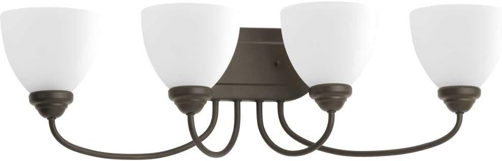Progress Lighting P2928-09 Transitional Four Bath from Alexa Collection in Bronze/Dark Finish Lighting Accessory, Brushed Nickel