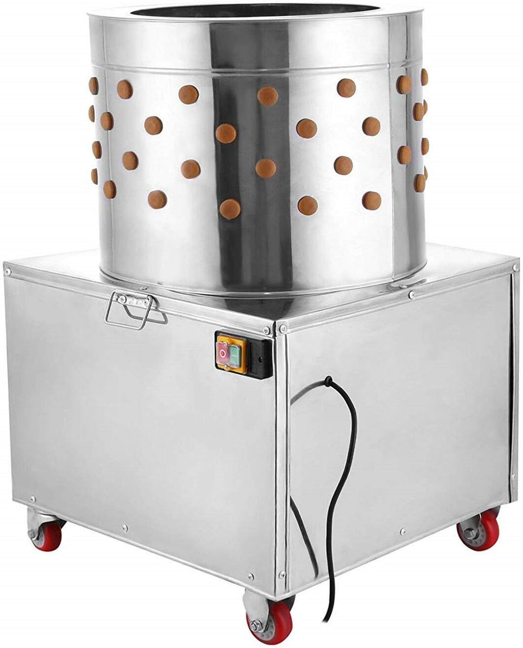 Richo 2HP 110V Stainless Steel Chicken Plucker 20 Inch Barrel Diameter Chicken De-Feather Machine Large Professional Poultry Plucker 1500W Feather Removal Picking Machine for Quail and Chicken