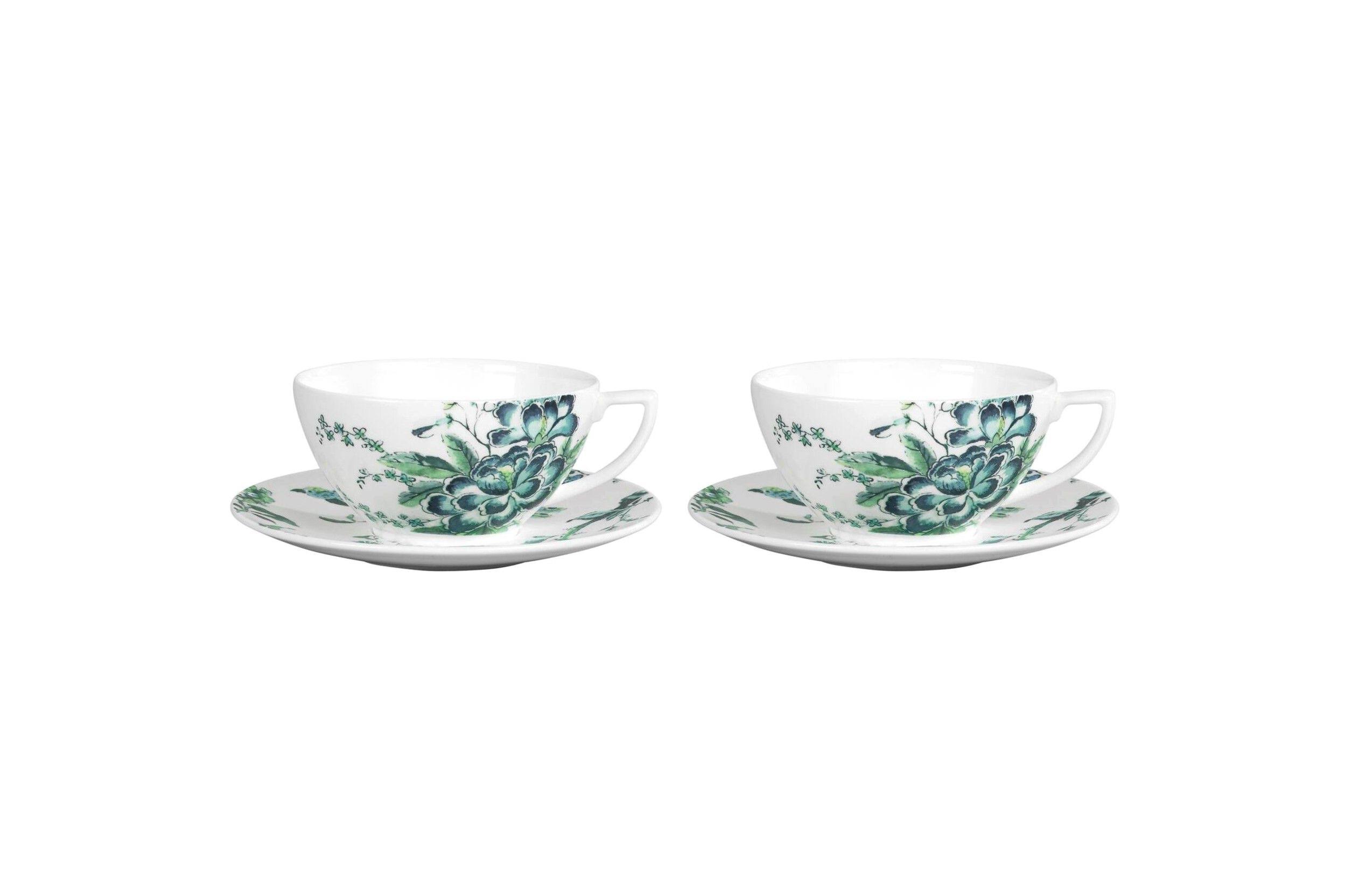 Wedgwood Jasper Conran Chinoiserie White Teacup and Saucer (Pair)
