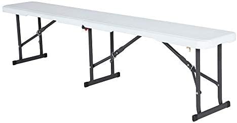 Portable Folding Bench, White Pack of 2