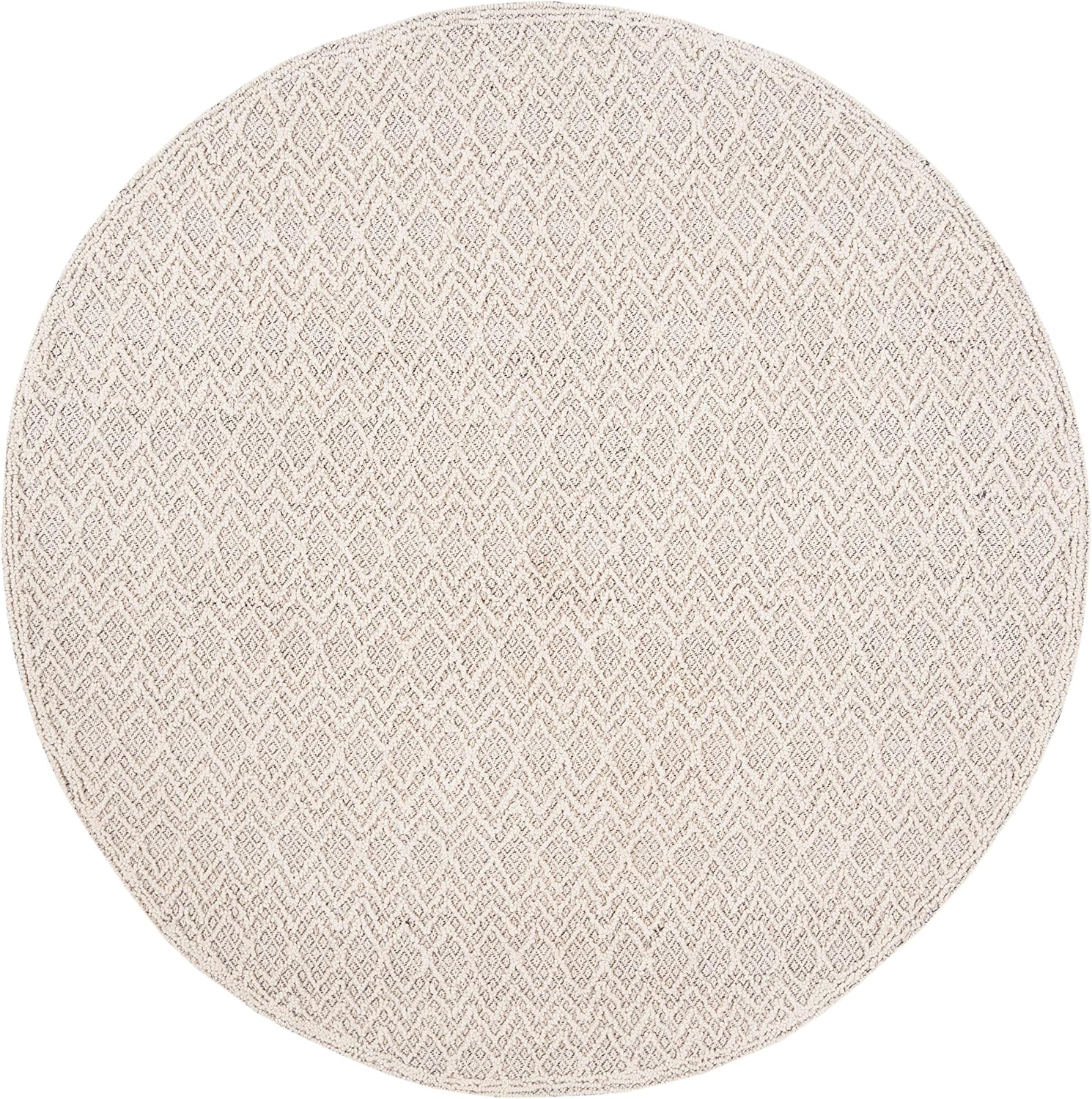 Safavieh Trace Collection TRC211F Handmade Premium Wool Area Rug, 6' x 6' Round, Grey / Black