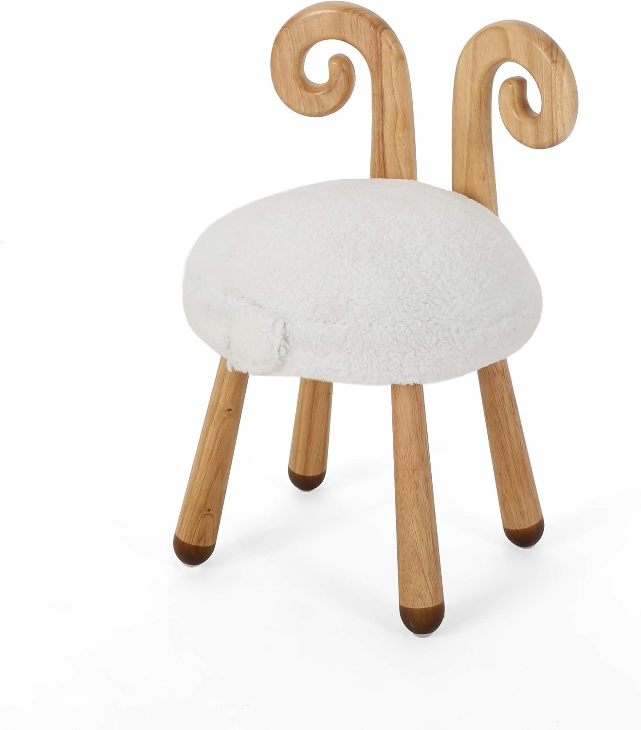 Keiki Faux Fur Sheep Stool, White Pack of 2