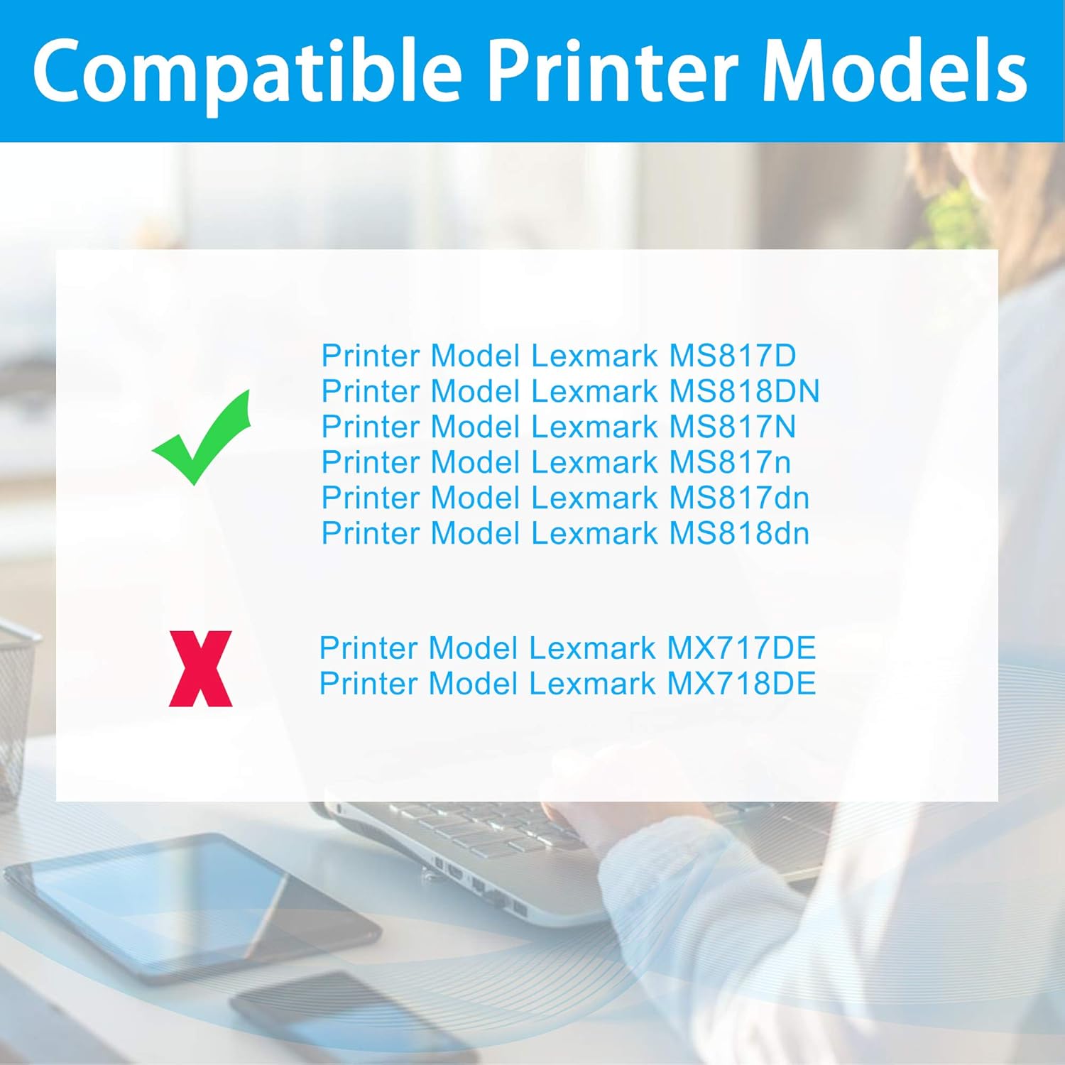 LCL Compatible Toner Cartridge Replacement for Lexmark 53B1H00 53B0HA0 53B1000 25000 Pages MS817D MS818DN MS817N MS817n MS817dn MS818dn (1-Pack Black)