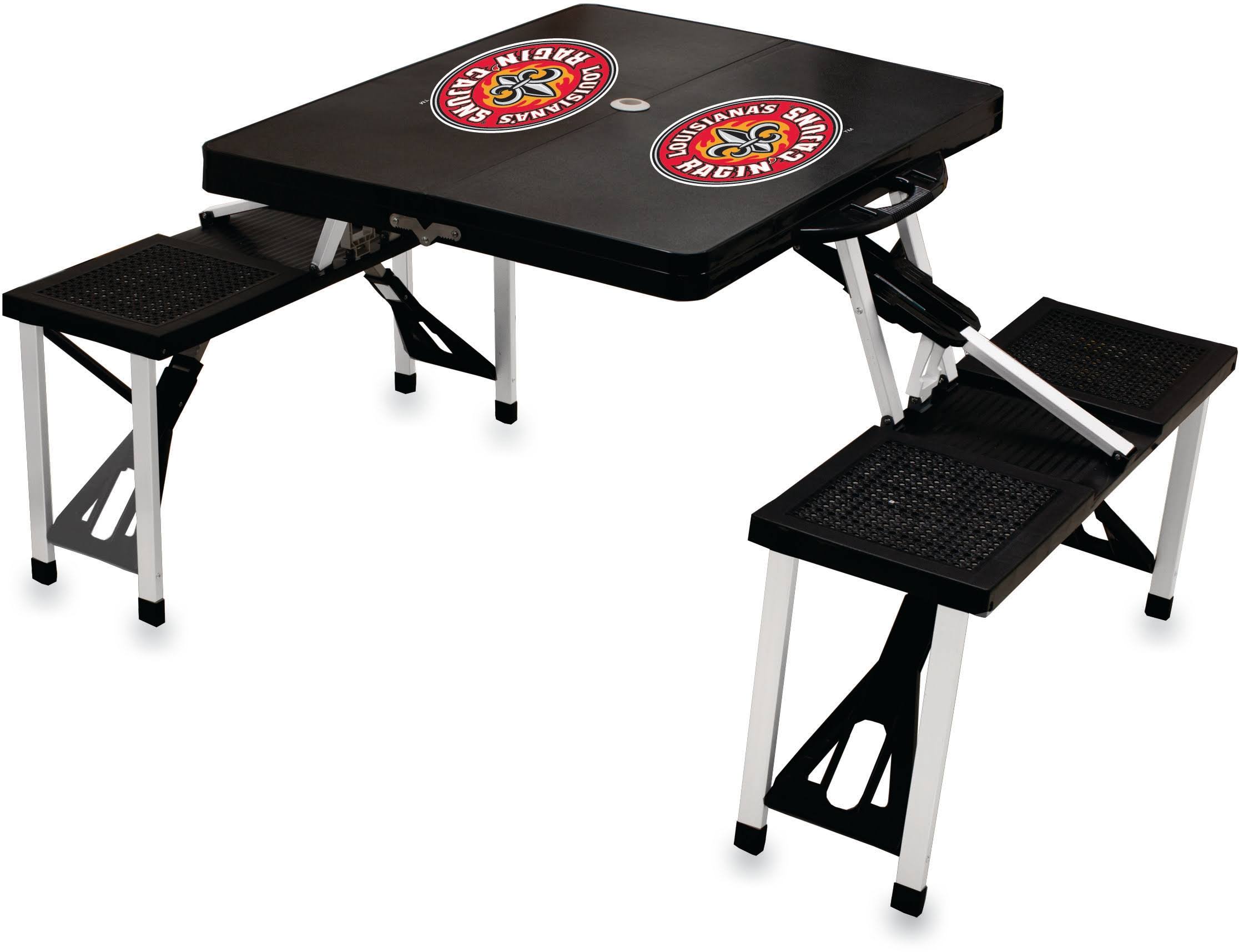 Louisiana Lafayette Ragin Cajuns Folding Picnic Table Black