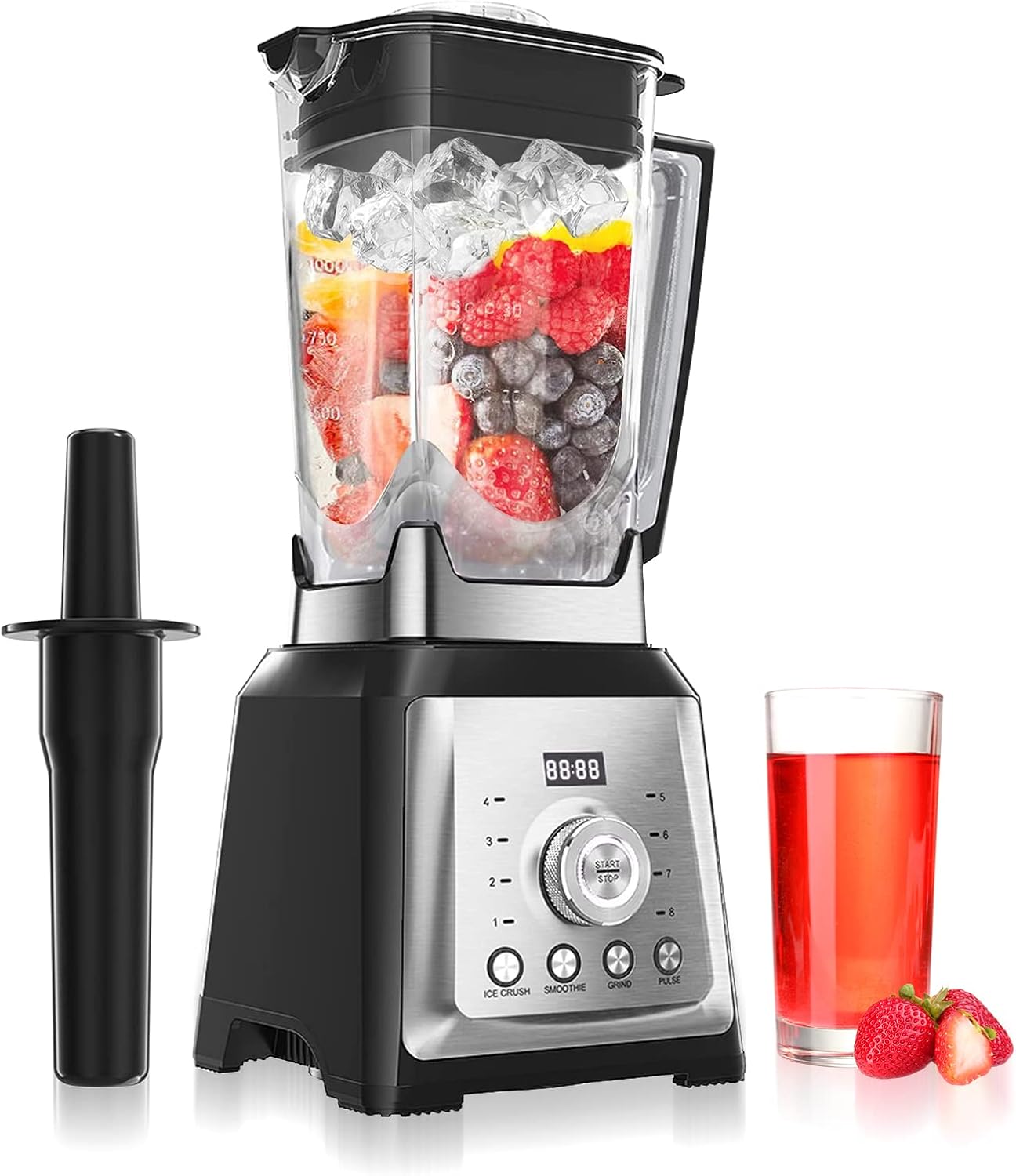 Professional Blenders for Kitchen,1450W Professional Countertop Blender with 68oz Tritan Pitcher, Smoothie Blender Maker for Shakes, Crushing Ice and Frozen Fruits, 8-Speeds Adjustable Pack of 2
