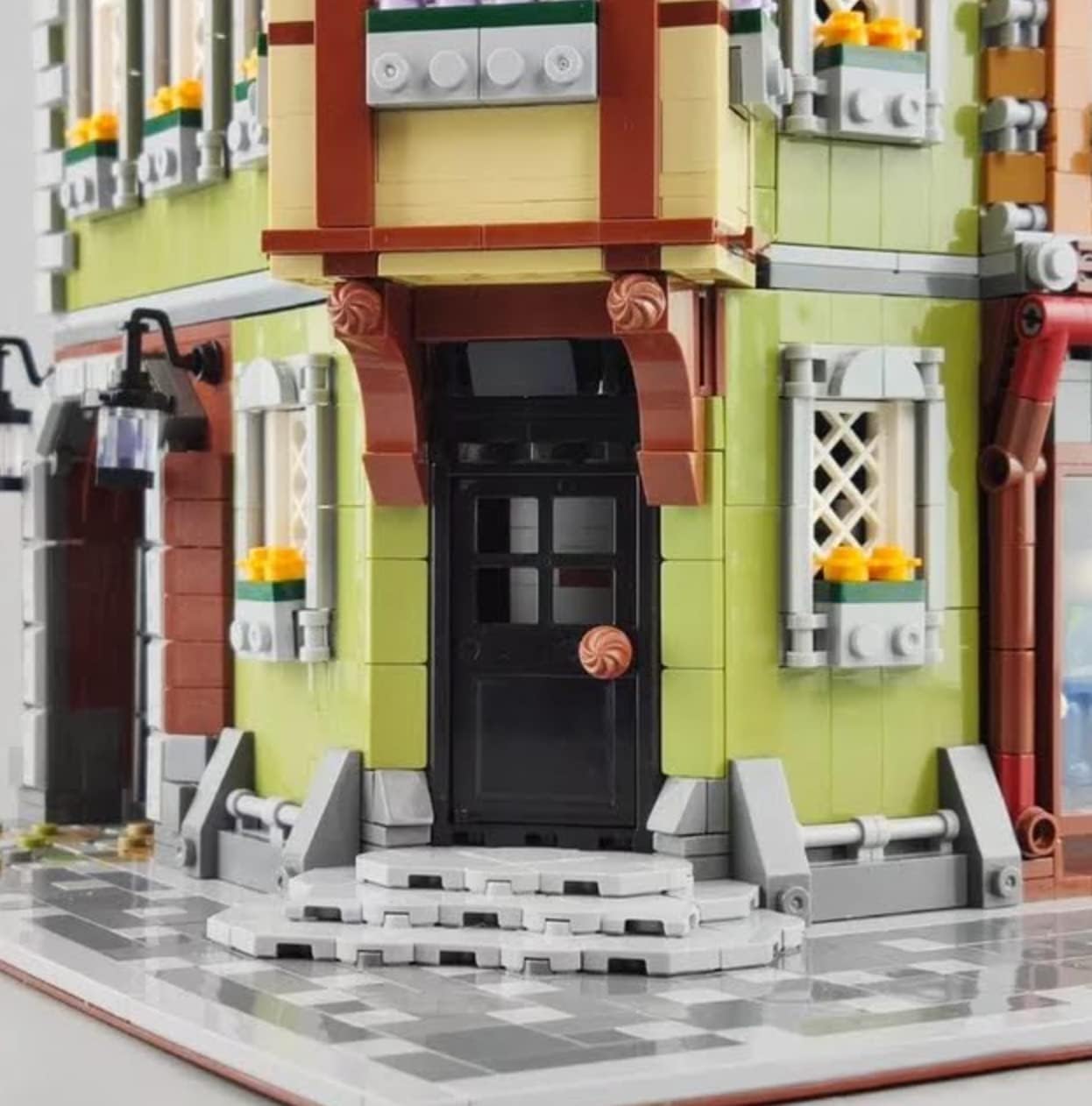 General Jim's Vintage Victorian Corner Shop Creatively Detailed Three Floor Building Blocks Bricks Toy Store Playset and Accessories for Adults, Teens and Family Builds