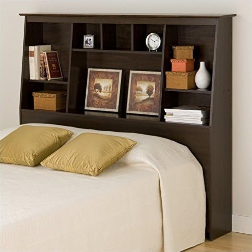Atlin Designs Slant Back Full Queen Bookcase Headboard in Espresso