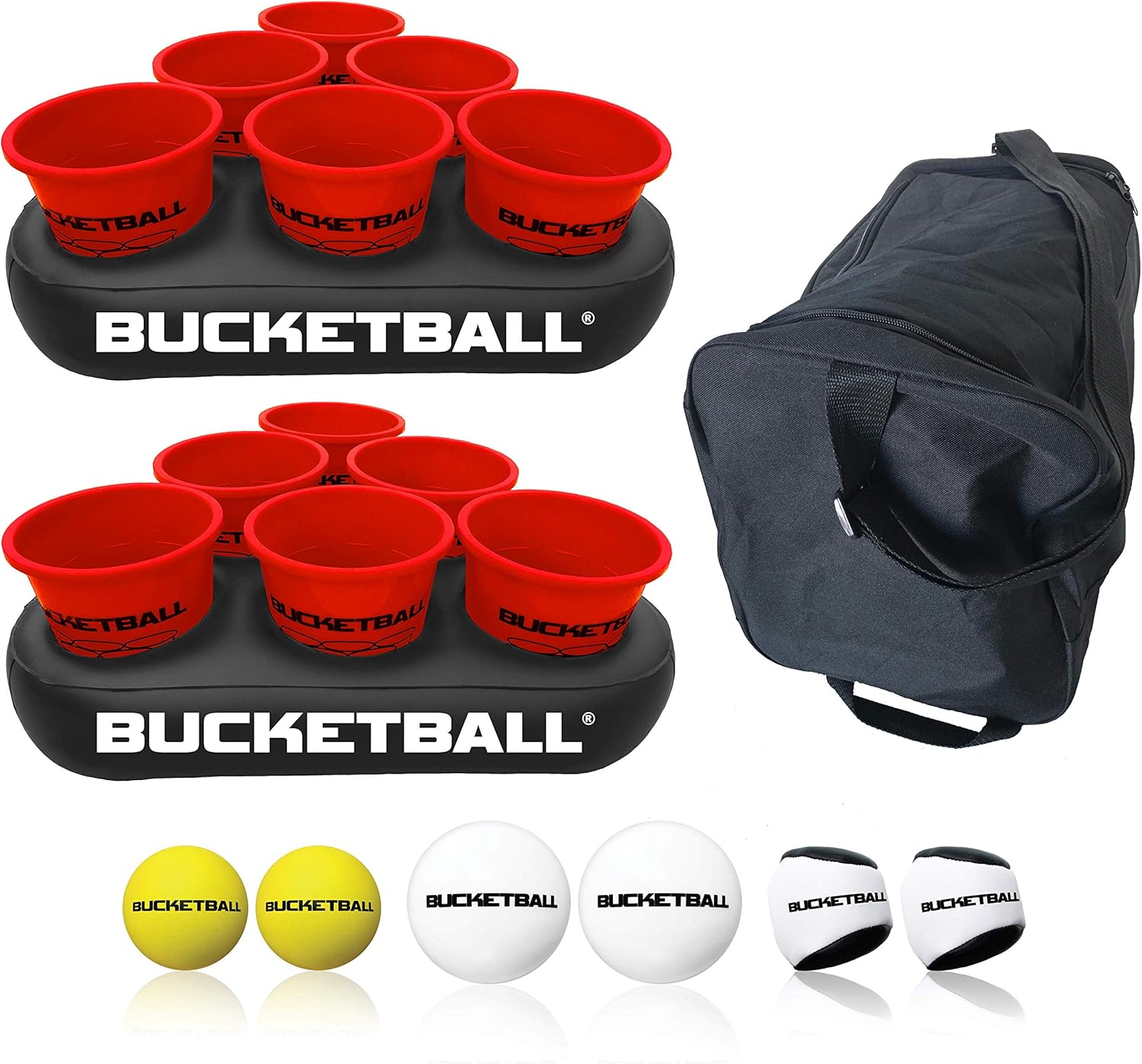 BucketBall - Giant Yard Pong Edition - Ultimate Beach, Pool, Yard, Camping, Tailgate, BBQ, Lawn, Wedding, Events, Water, Indoor, Outdoor Game Toy for Adults, Boys, Girls, Teens, Family