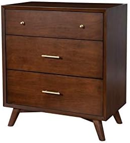 Allora Mid Century Wood 3 Drawer Accent Chest in Walnut (Brown)