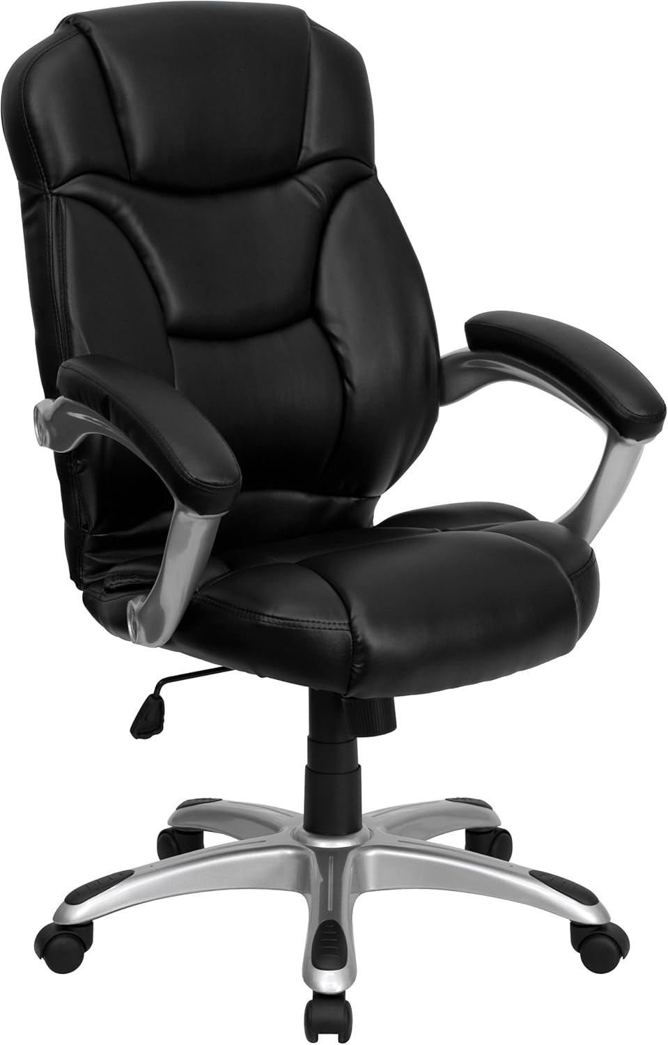 Flash Furniture High Back Black Microfiber Contemporary Executive Swivel Ergonomic Office Chair with Arms
