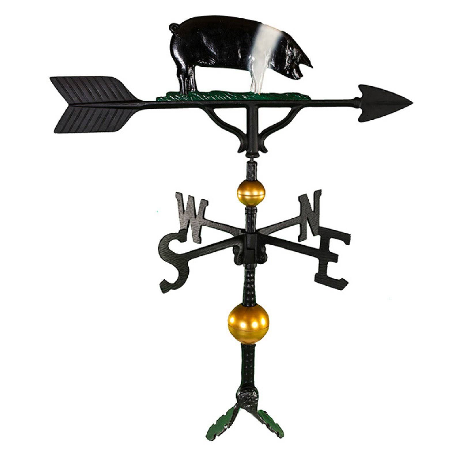 Montague Metal Products 32 in. Deluxe Black Pig Weathervane
