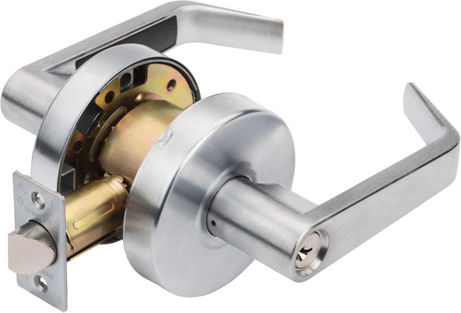 Dynasty Hardware AUG-20-26D Grade 2 Commercial Duty Privacy Lever Door Lock, ADA, Satin Chrome Finish