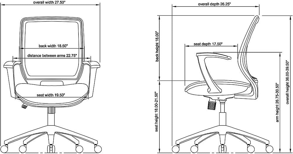 Lorell Mesh/Mesh Executive Mid-Back Chair, Black