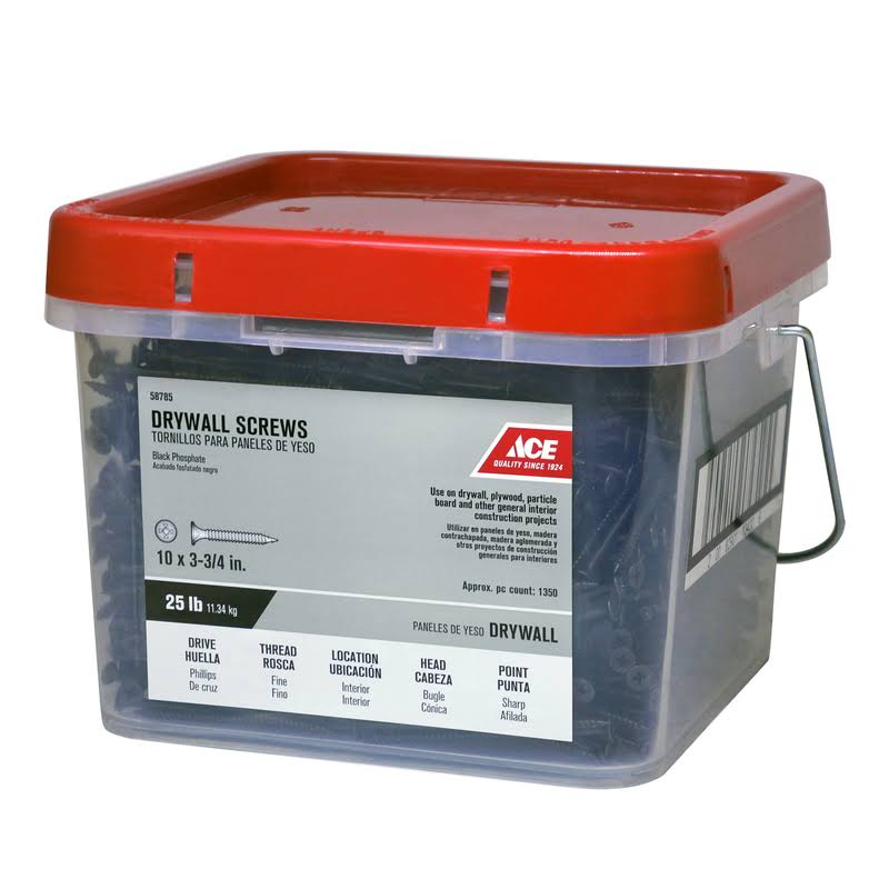 Ace NO. 10 x 3-3/4 in. L Phillips Drywall Screws 25 lb. 1270 Pk 250130