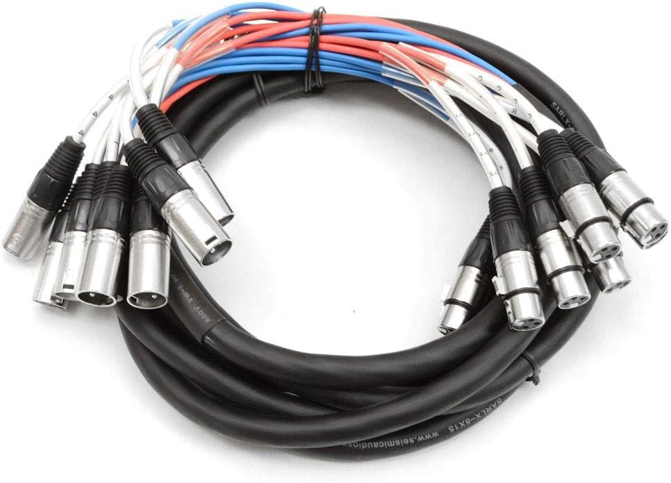 Seismic Audio - 8 Channel XLR Snake Cable - 15 Feet Long - Pro Audio Snake for Live Live, Recording, Studios, and Gigs - Patch, Amp, Mixer, Audio Interface 5' Pack of 2