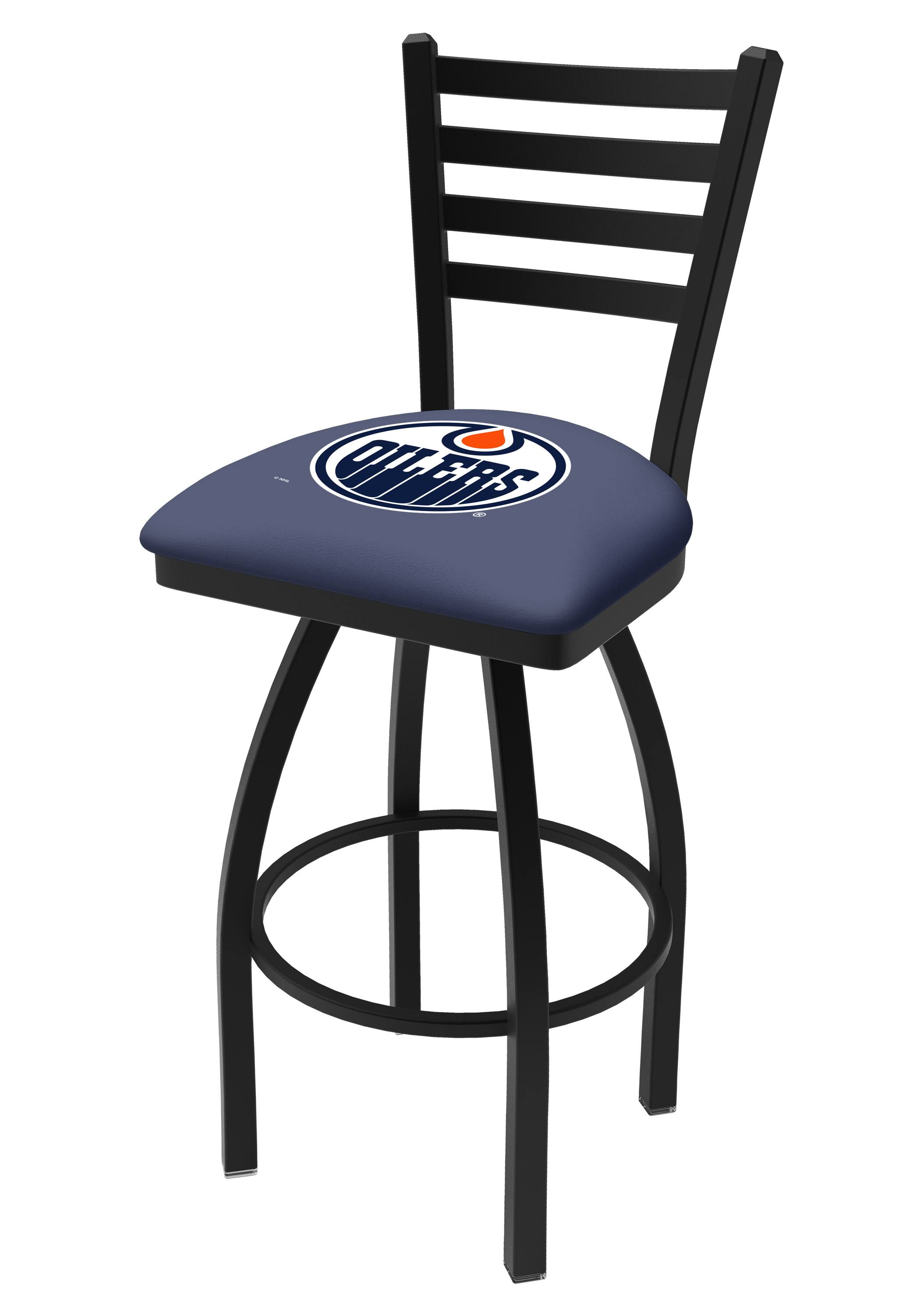 Edmonton Oilers HBS Navy Ladder Back High Top Swivel Bar Stool Seat Chair (30x22)