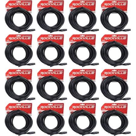 16 Rockville RCXFM50P-B Black 50& Female to Male REAN XLR Mic Cable 100% Copper