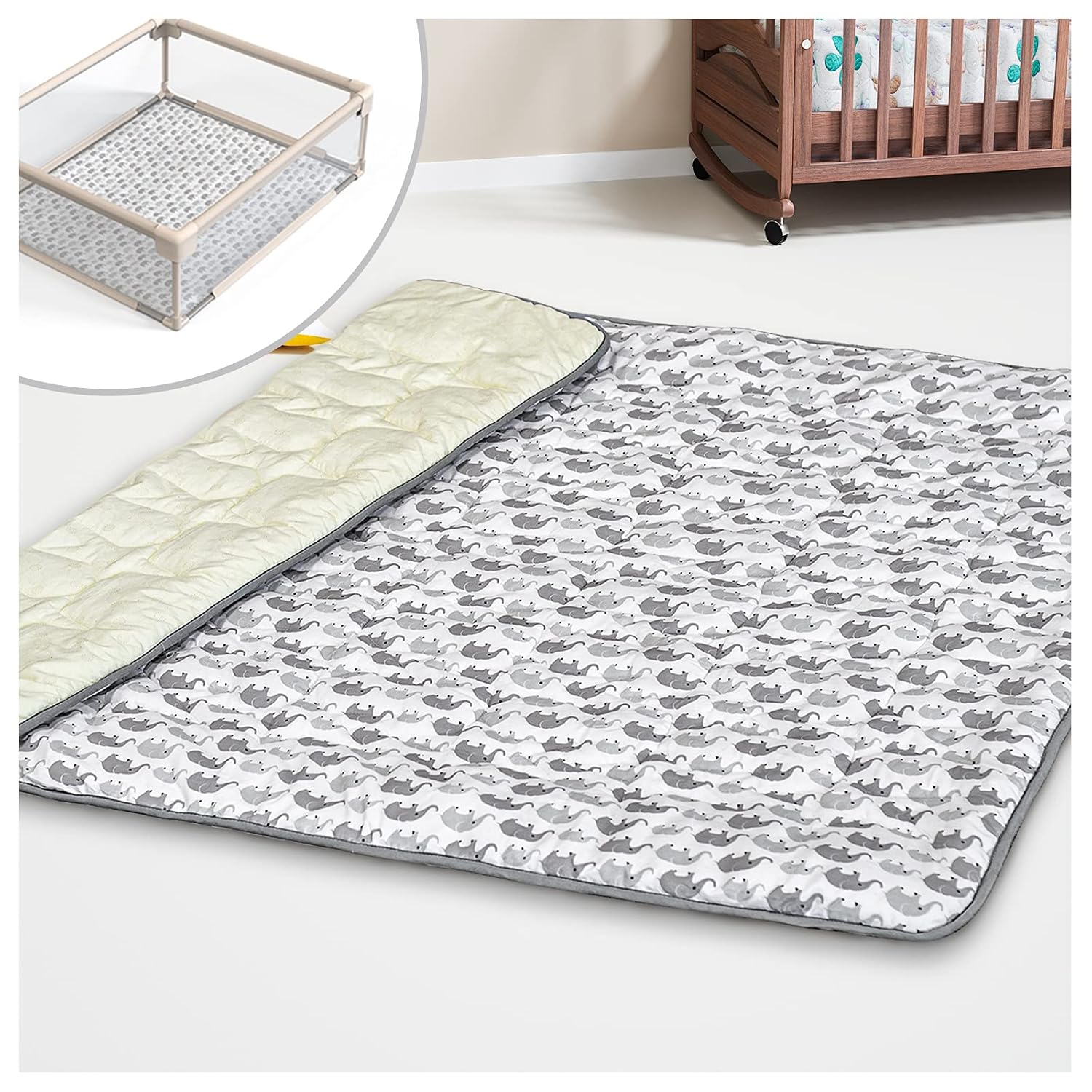 TUOERQI Baby Playpen Yard Mat, Special Design for Baby Playpen and Play Yard, Large Size Play mat 71