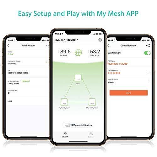 Meshforce M1 Whole Home Mesh AC1200 Dual Band WiFi System - Pack of 3