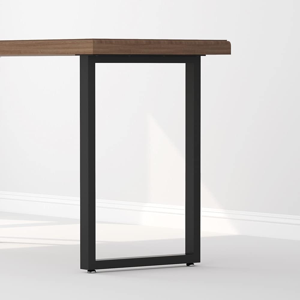 Metal Black Table Legs Heavy Duty Square Iron Metal Desk Legs Set of 2 28&rdquo; Height 18&rdquo; Wide Furniture Legs,Dining Table Legs,Industrial Table Legs(Only Legs Without Board)
