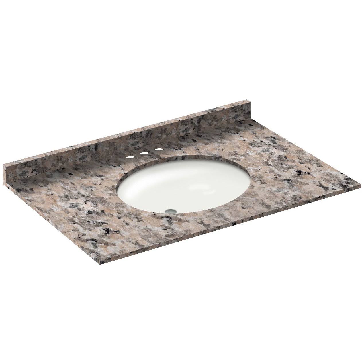 LessCare Burlywood Granite Vanity Top 37 in x 22 in with Backsplash 4 in Spread LGBU37224
