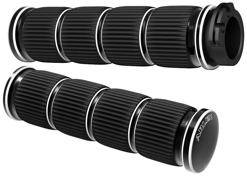 Arlen Ness 07-315 Fly-By-Wire Fusion Series Grips Black Ring Leader