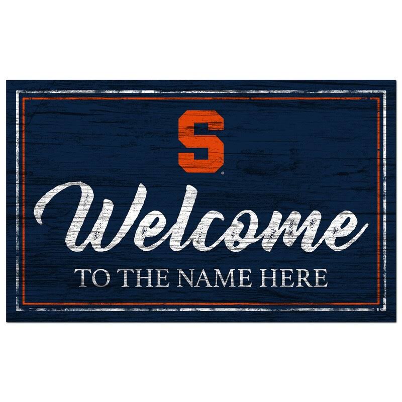 Syracuse Orange 11x22 x 19x22 Personalized Team Color Welcome Sign
