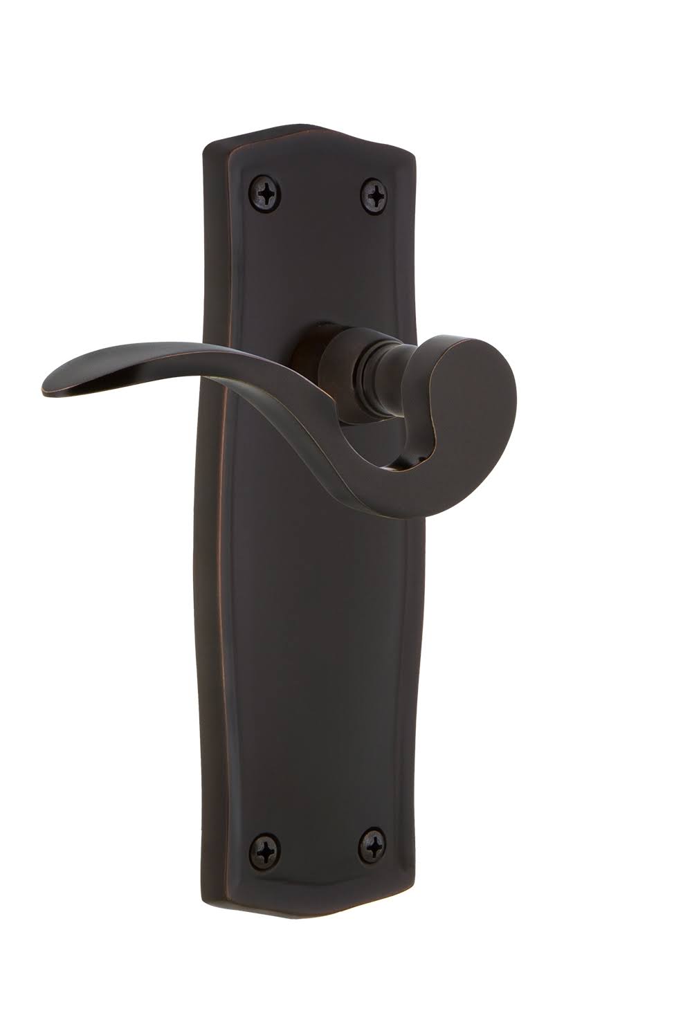 Nostalgic Warehouse PRAMAN_PRV_234_NK Manor Privacy Door Lever Set with Prairie Timeless Bronze