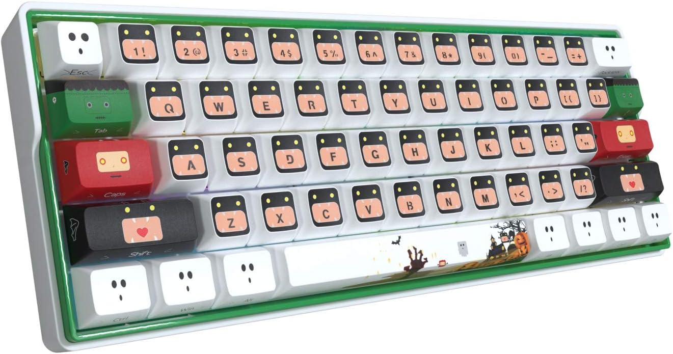 KEMOVE Wireless 60% Mechanical Gaming Keyboard, Bluetooth 5.1 Hot Swappable Keyboard RGB Backlit PBT Keycaps Full Keys Programmable, (Gateron Blue Switch)