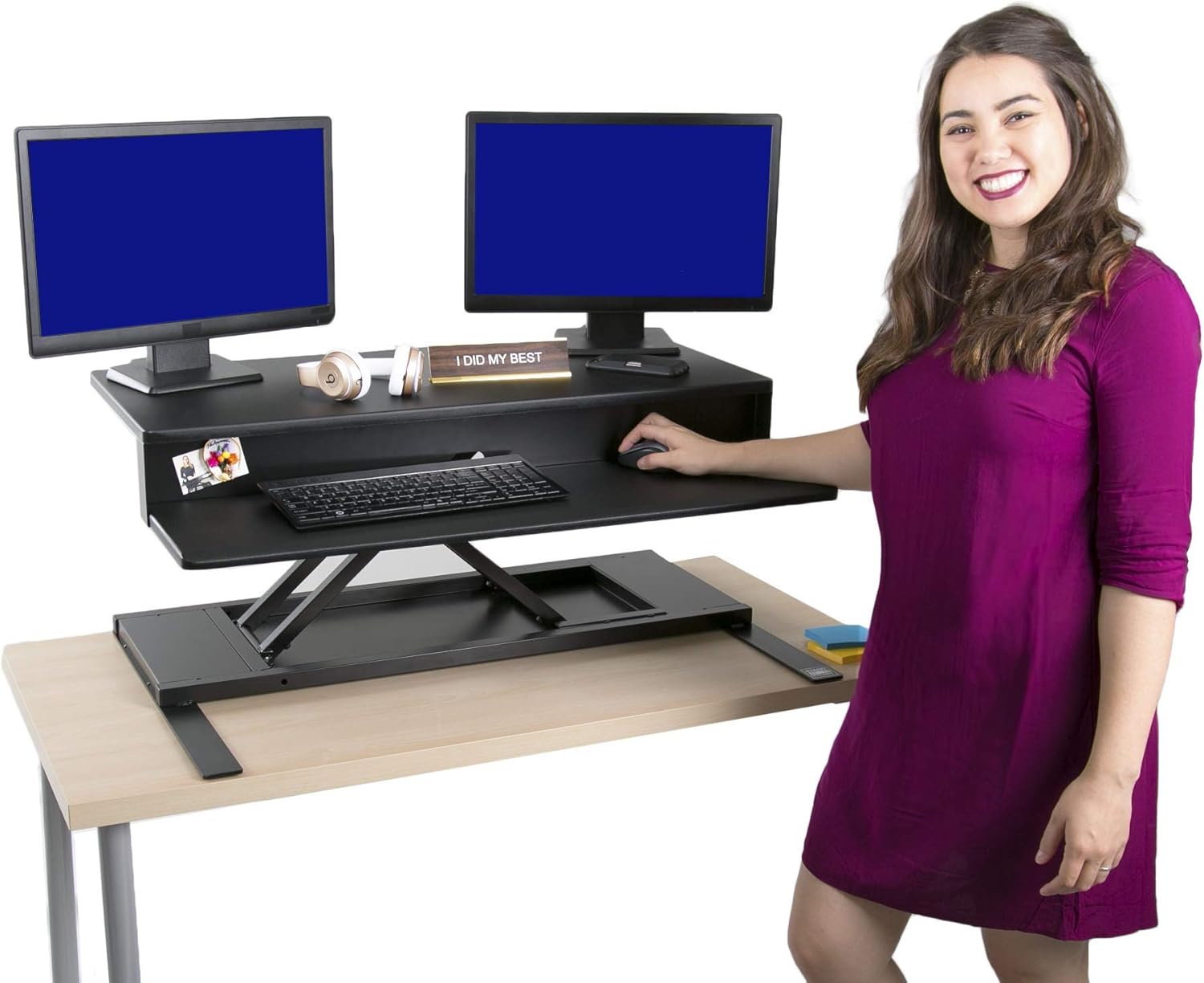 Stand Steady Flexpro Air Standing Desk - Precision Desk Converter with Hydraulic Lift Assist (Sit or Stand) - Instantly Change Any Surface to a Stand Up Desk - No Assembly Required (36 inch)