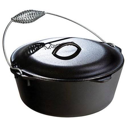 5 qt Black Traditional Cast Iron Dutch Oven w/ Wire Bail Handle